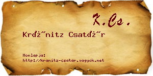 Kránitz Csatár névjegykártya